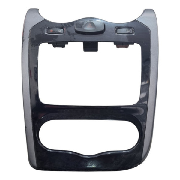 Moldura Central Painel Botão Sandero 2013 Com Detalhes  Preto